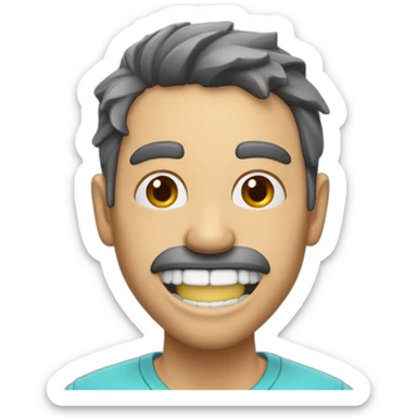 una persona con una mandibula muy definida haciendo mewing sticker