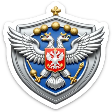 russia sport silver crest sticker