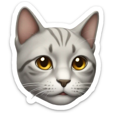 Cat with a cigarette sticker