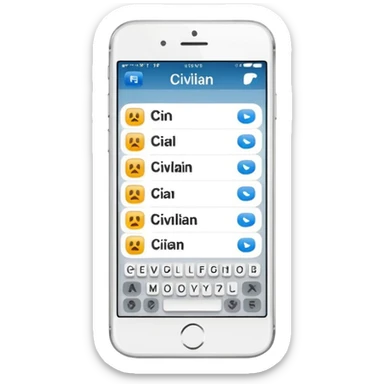 in the phone the text CIVILIAN sticker