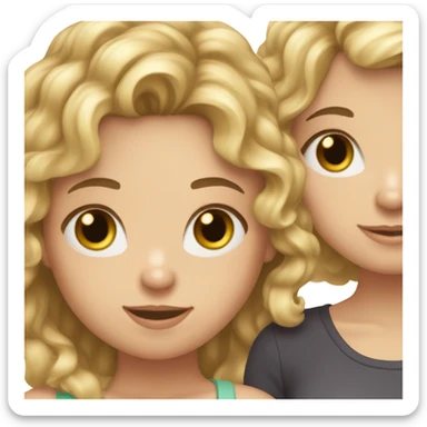 Three girl best friends. one blonde with curly hair, one brunette with long hair, one brunette with short hair sticker