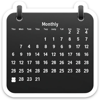 payment schedule — a black matte calendar minimum details sticker