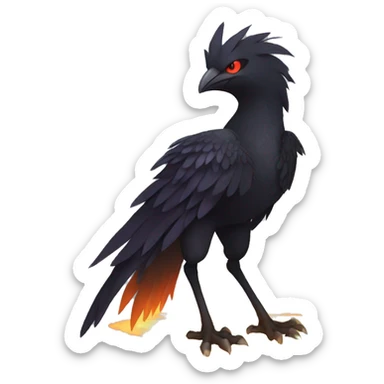 Fantasy legendary godly dark bird shadow-type-Phoenix Fakemon full body sticker