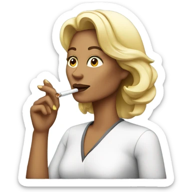 Woman smoking a cigarette  sticker