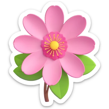 single pink cherry blossom flower sticker