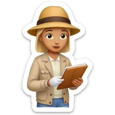 someone who's walking on a path and the person is reading a panel to learn about a flower sticker