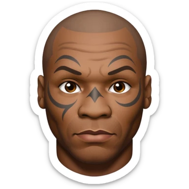 Mike Tyson with the tatoo sticker