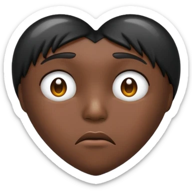 a black heart frowning sad with tears sticker