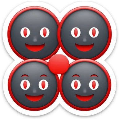 Create a font style for an FM radio station. Use dark gray and red colors. On one side, include a circle to fit the media outlet's logo. sticker