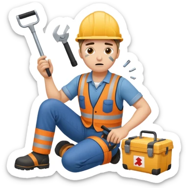 para una capacitacion, necesito una imagen animada que represente un accidente de trabajo sticker