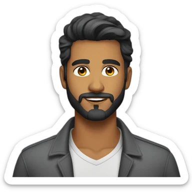 sri lankan 25 year old handsome and stylish guy with a beard sticker