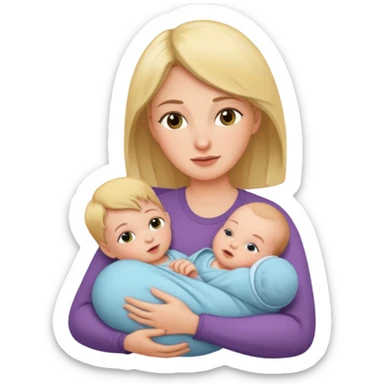 mother with one newborn baby sticker