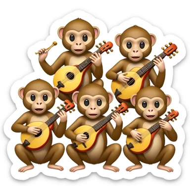 monkey as Musicians sticker
