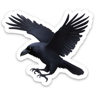 Raven with giant claws flying with a buffalo in its claws sticker