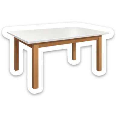 top view of an empty white dining table sticker