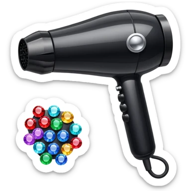 black blow dryer covered in gems sticker