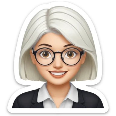 kylie jenner with white hair and glasses sticker