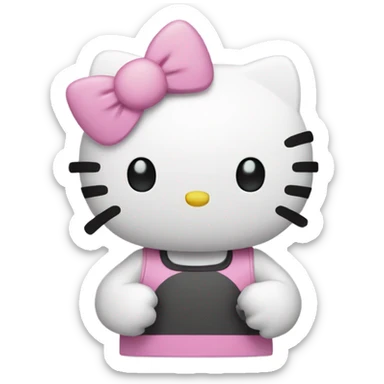 Hello kitty with a sign that says “don’t crash OUT” sticker