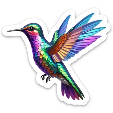 Hyperrealism, 3d rendering, vibrant, still life, hummingbird  sticker