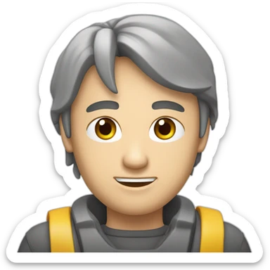 plešatý rom potetovaný i na hlavě na něco ukazuje jednou rukou sticker