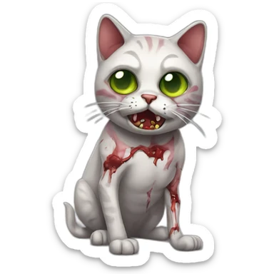 Cat dressed as a zombie sticker
