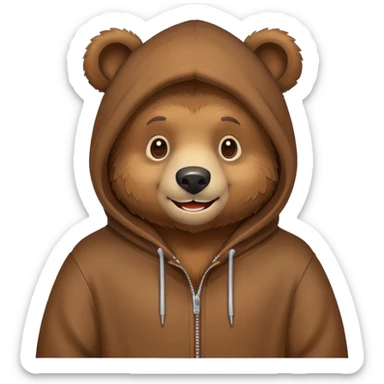un oso con sudadera sticker