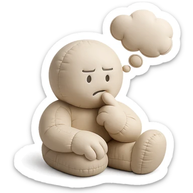 doodle person thinking sticker