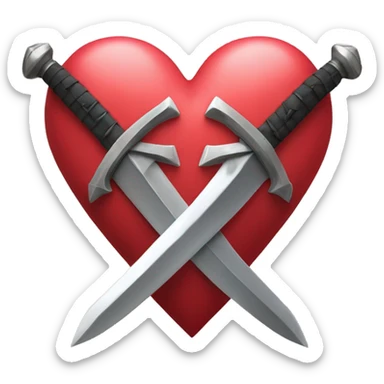 3 swords sticking into a heart sticker