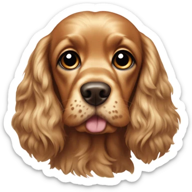 cocker spaniel dog with big eyelashes sitting sticker