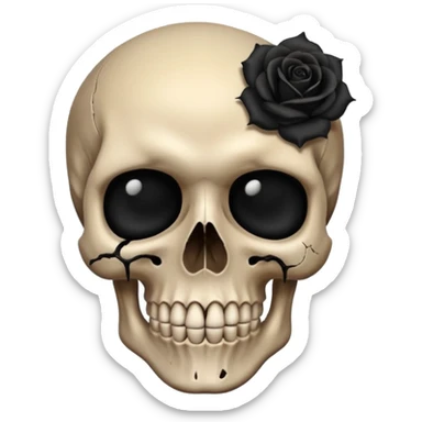 Skull with black rose Surrounding itemoji sticker
