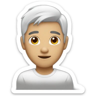 half asian half white 21 year old man sticker