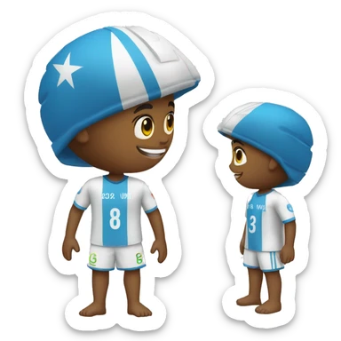 Un garçon habillé avec le maillot du comores  sticker