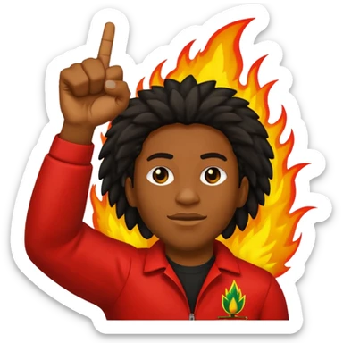 Emoji sticker of reggae vibes and frequency that says Big Up Anthony B! in bold reggae font 💥🔥✊🏾 sticker