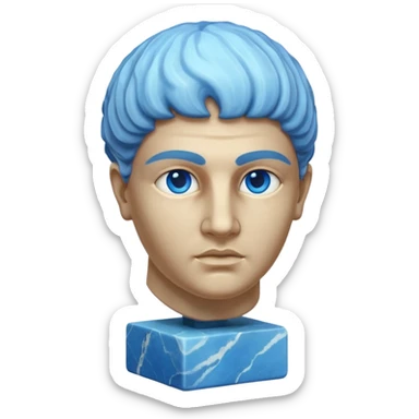 ancient greece marble sculpture head blue aura around it sticker