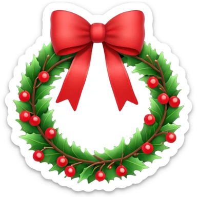 Christmas wreath emoji sticker