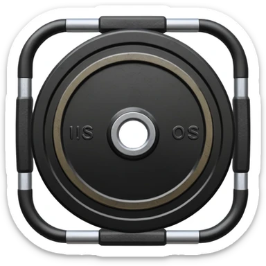 a black gym weight plate sticker