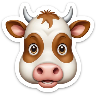 surprised cow, sweating, nervous surprise sticker
