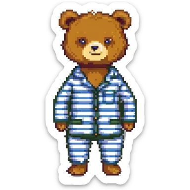 A bear in striped pajamas sticker