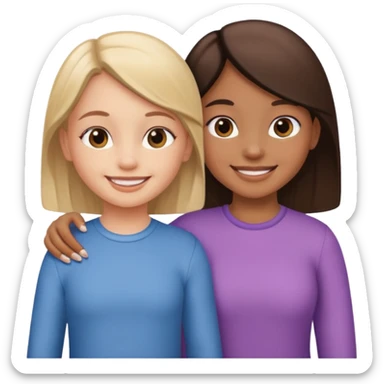 a little girl and a woman side by side, both smiling and looking alike sticker