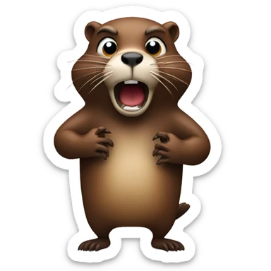Scared beaver with hands near the mouth sticker