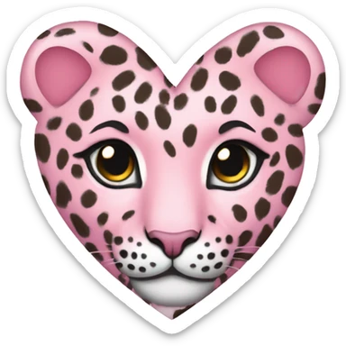light pink leopard heart sticker