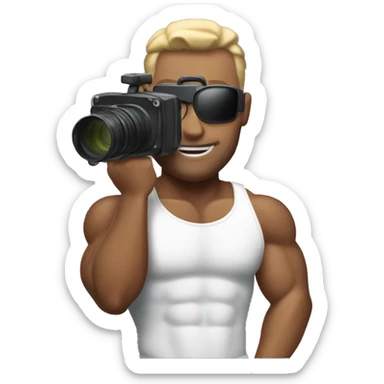 Bodybuilding cameraman sticker