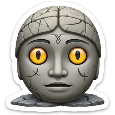 ancient Slavic idol, stone texture, emoji style sticker