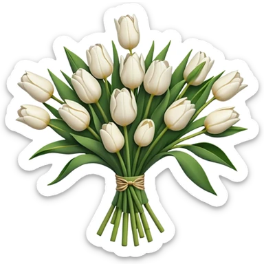 White tulips sticks together sticker