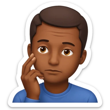 man rubbing chin in thought default emoji sticker