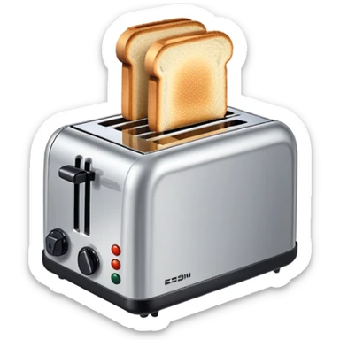 A toaster emoji, drawn with an 8-bit pixelated look, similar to early video game sprites. sticker