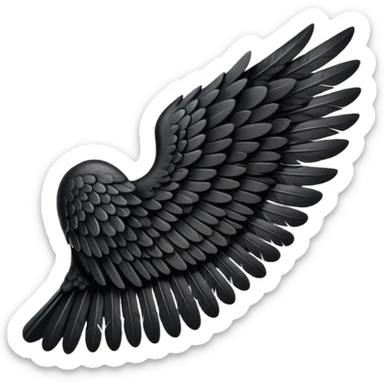Left black angel wing sticker
