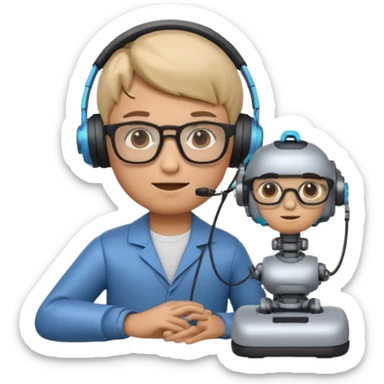 A 3D emoji with a Memoji style that the depicts a person who is learning to become a mechatronic as his highchool extended profile. He is a young boy in a highschool age. sticker