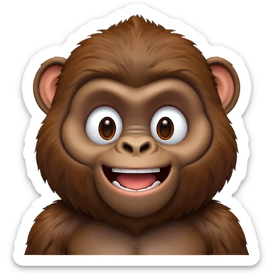 3d Full hd Pixar Style cute Gorilla sticker