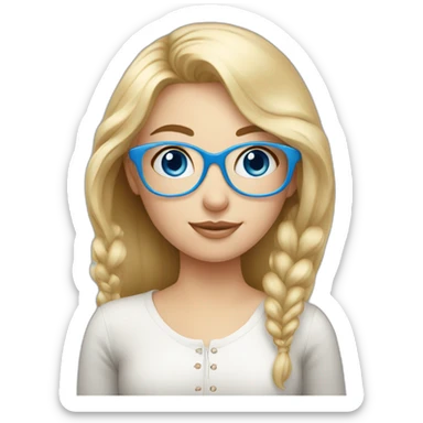 A Russian Girl with Blue eyes, Rose glasses and Blond hair sticker